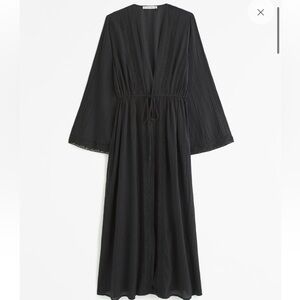 Abercrombie long sleeve tie front maxi cover up